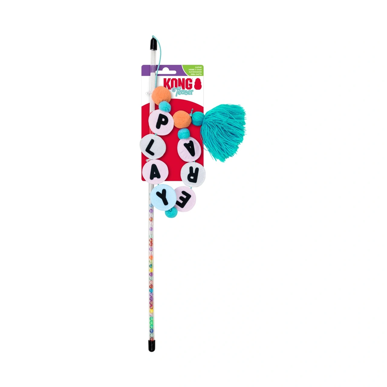 KONG Teaser Friendship drillepind til kat 102 cm med catnip